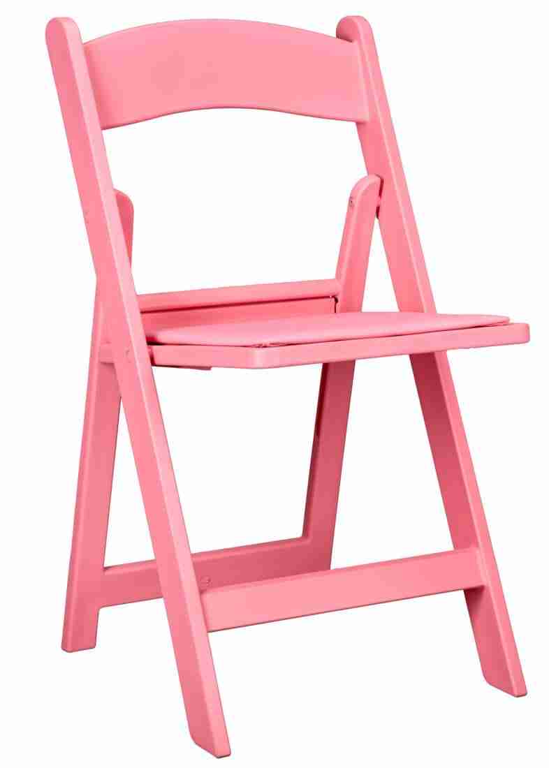 Pink with Pink Vinyl Cushion Resin Folding Chair (Per Chair Price Shown – Sold only in Quantities of 4) | Rental