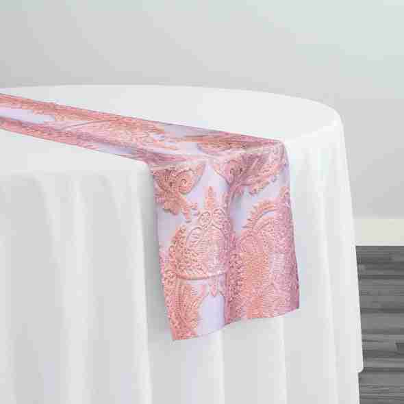 Princess Lace Table Runner in Blush | Rental