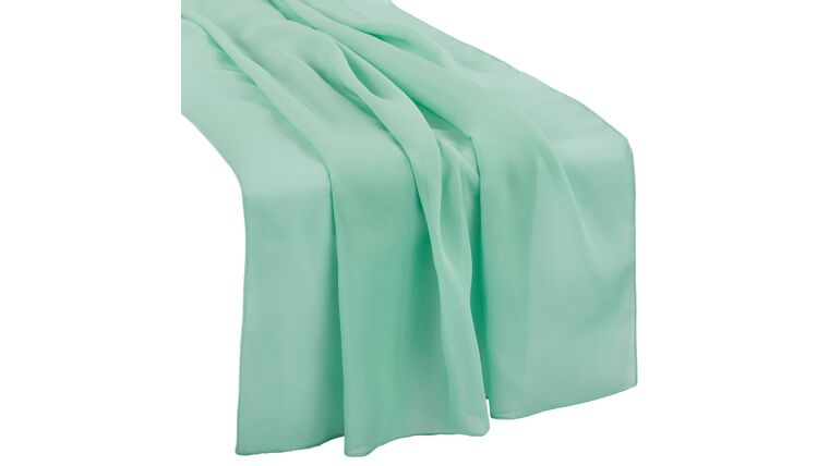 Chiffon Wedding Table Runner 27″x120″ – Seafoam Green | Rental