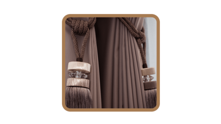 Burgundy Sheer Drapery Tie Back | Rental