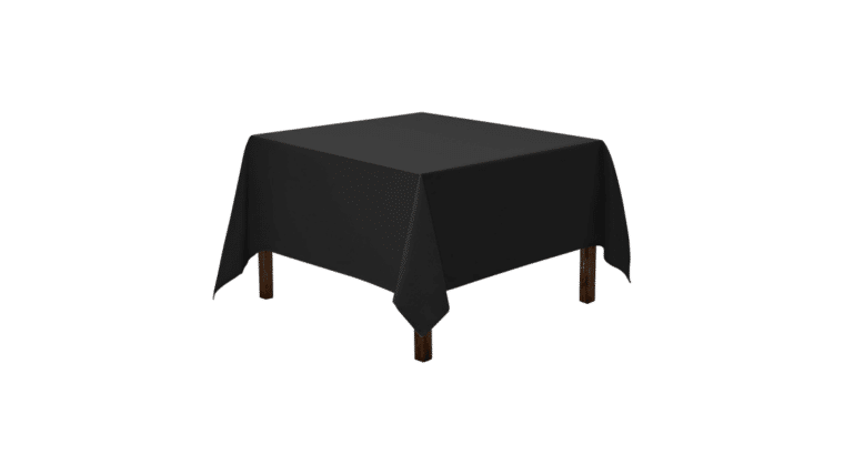 Polyester | Black | 85″ x 85″ Square Tablecloth | Rental
