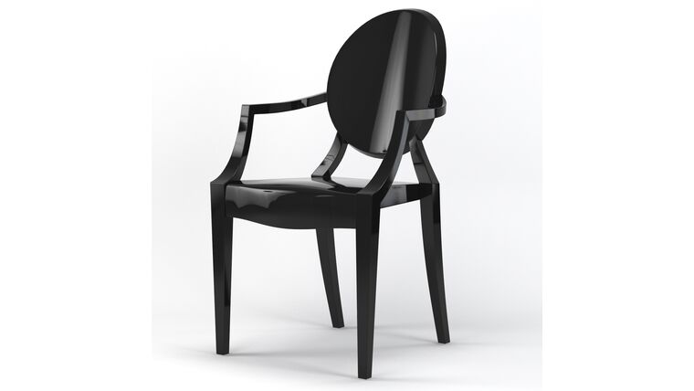 Ghost Acrylic Arm Chair – Black | Rental