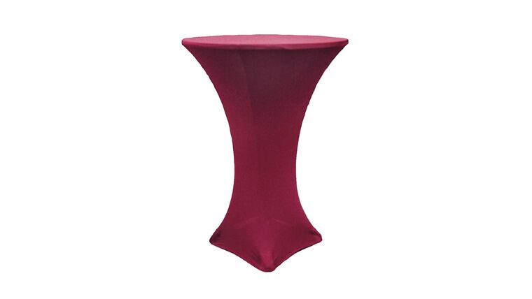 Spandex | Burgundy | 30″ Round Cocktail Table Cover | Rental