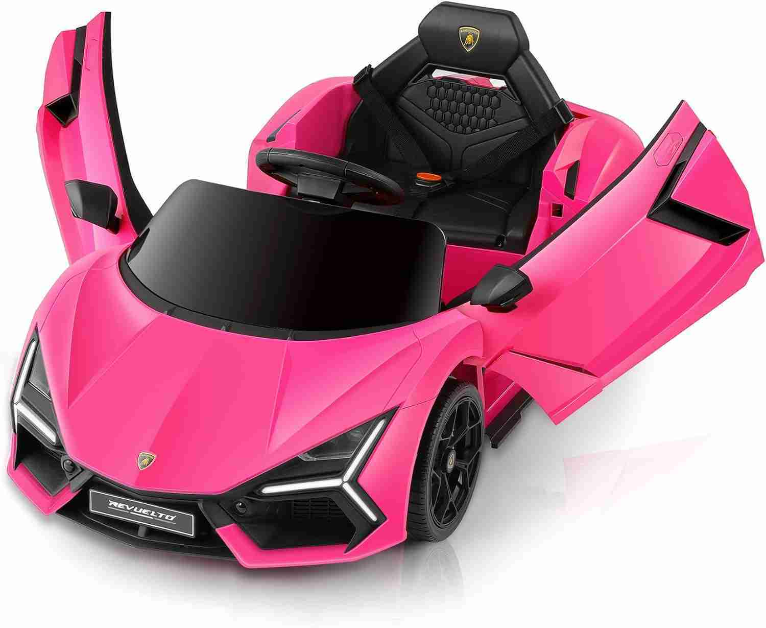 ELEMARA Licensed Lamborghini Ride On Car with Scissor Door,Electric car for Kids with Remote Control,12V Kids Car with Bluetooth,LED Light,MP3 Player and Wide Seat(Pink) : Toys & Games | Rental