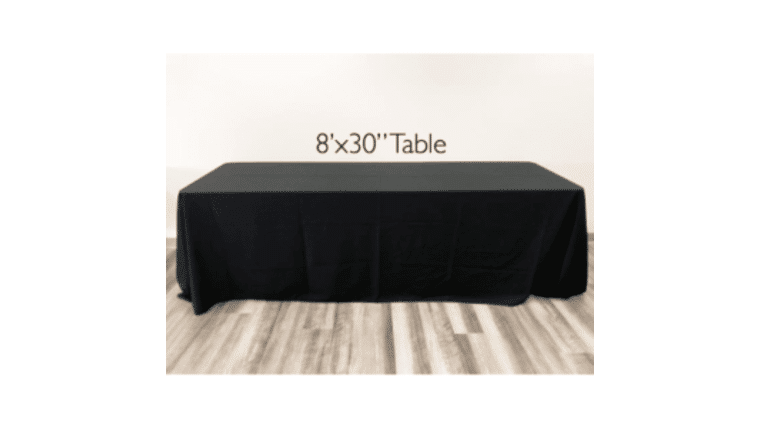 Polyester | Black | 54″ x 54″ Square Tablecloth | Rental