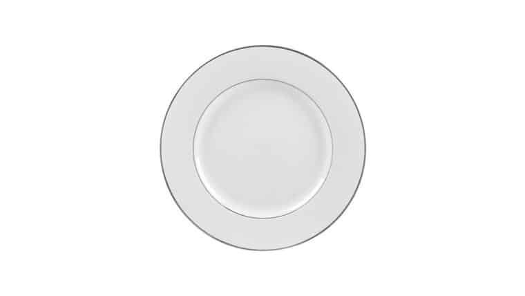 White/Silver Double Line Lunch Plate – 9.125″ | Rental White/Silver Double Line Lunch Plate – 9.125″ | Rental