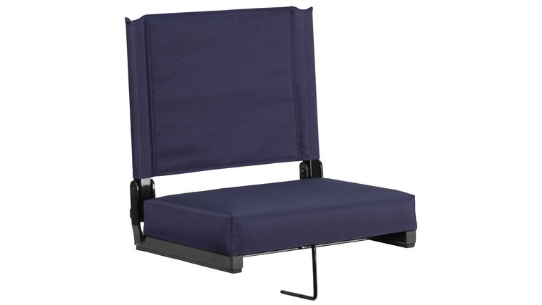 Bleacher Seat – Navy Grandstand Comfort Seats by Flash with Ultra-Padded Seat | Rental