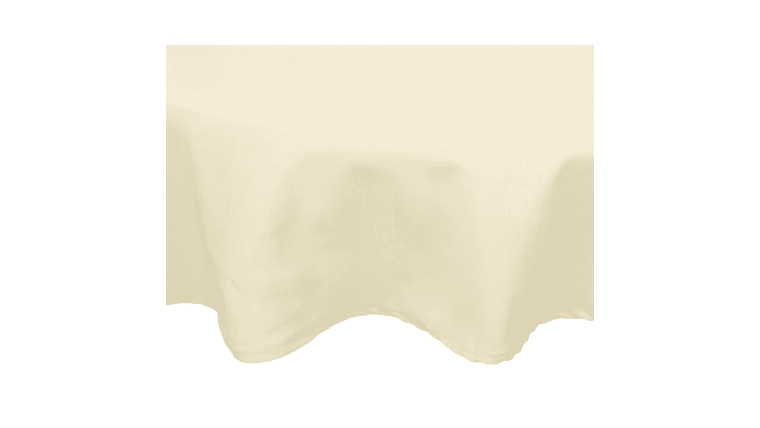Polyester | Light Ivory/Off White | 60″ x 120″ Rectangle Tablecloth | Rental
