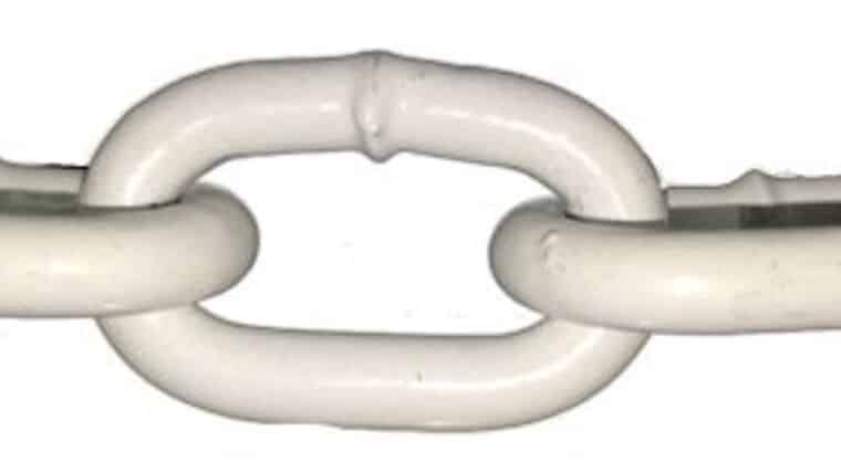 15′ Powder Coated Metal Stanchion Chain – White | Rental 15′ Powder Coated Metal Stanchion Chain – White | Rental