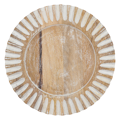 CH213 Ribbed Wooden Charger | Rental