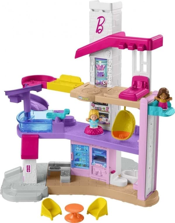 Fisher-Price Barbie Little DreamHouse Little People, Interactive Toddler playset with Lights, Music, Phrases, Figures and Play Pieces | Rental