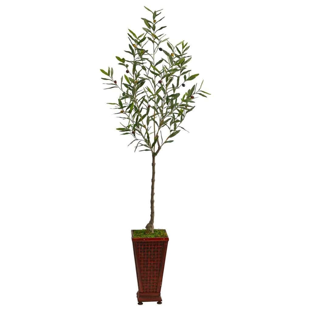 69” Olive Artificial Tree in Decorative Planter | Rental