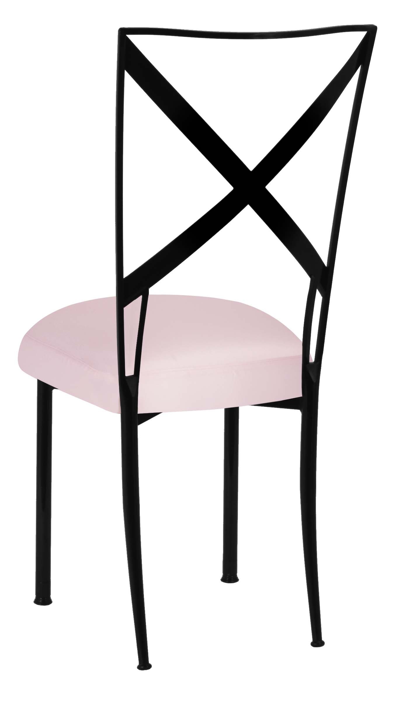 Blak. with Soft Pink Satin Boxed Cushion – Chameleon Chair Collection | Rental