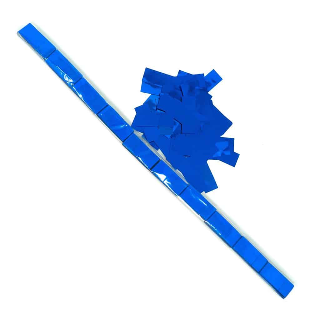 Blue Metallic Foil Confetti – Speed Load Cannon Sleeve (1/4lb) | Rental