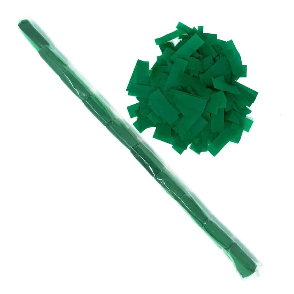 Dark Green Tissue Confetti – Speed Load Cannon Sleeve (1/4lb) | Rental