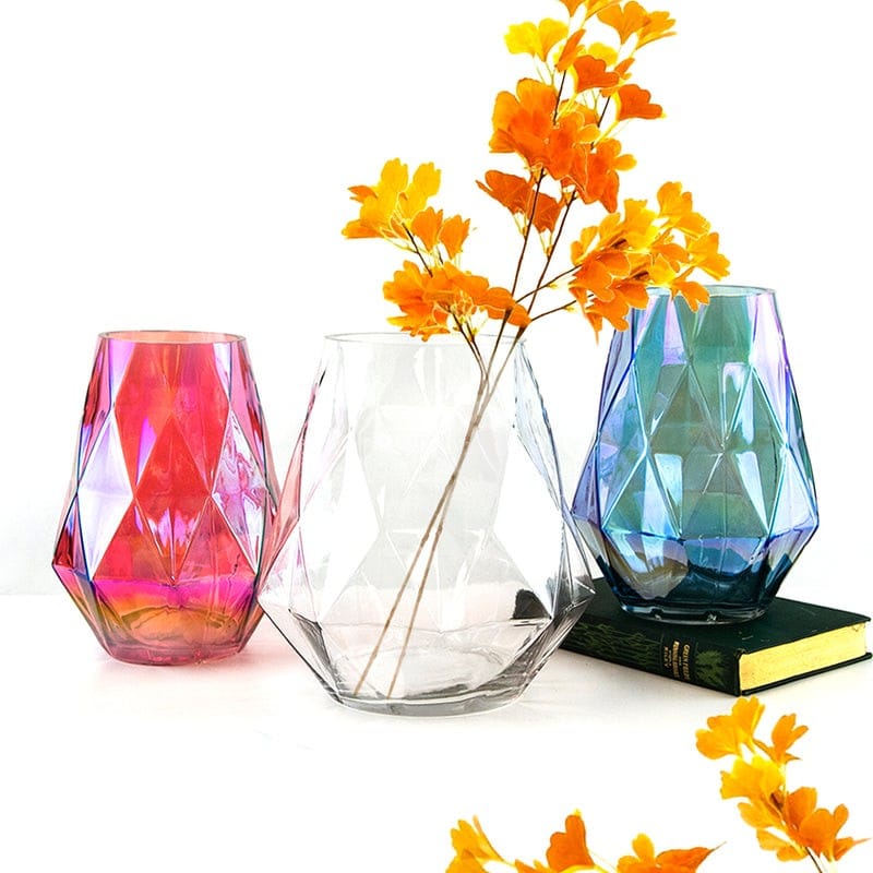 Diamond Glass Vases | Rental
