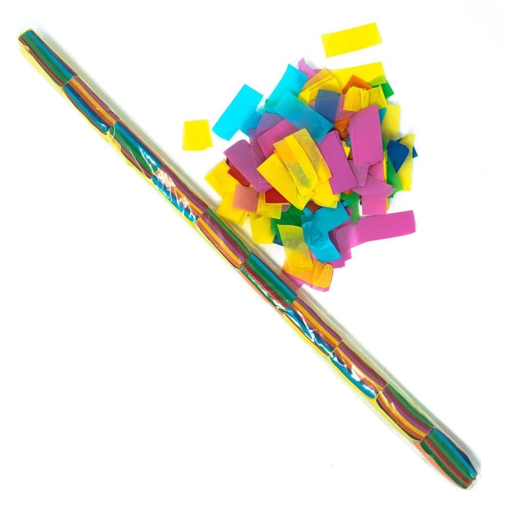 Multicolor Tissue Confetti – Speed Load Cannon Sleeve (1/4lb) | Rental