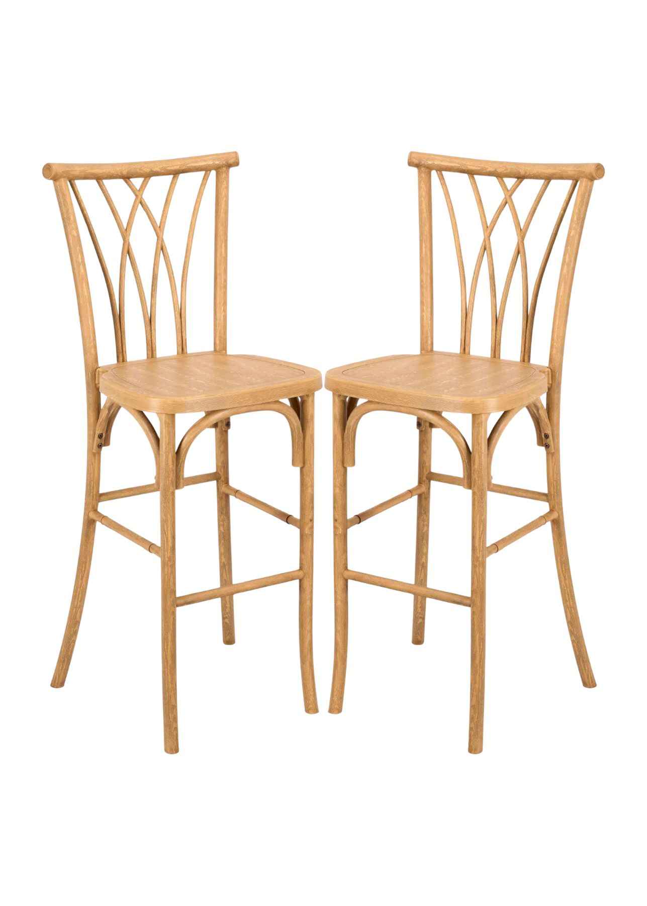 Natural Resin Steel Skeleton™ Willow Barstool – 2 Pack – Some Assembly Required | Rental