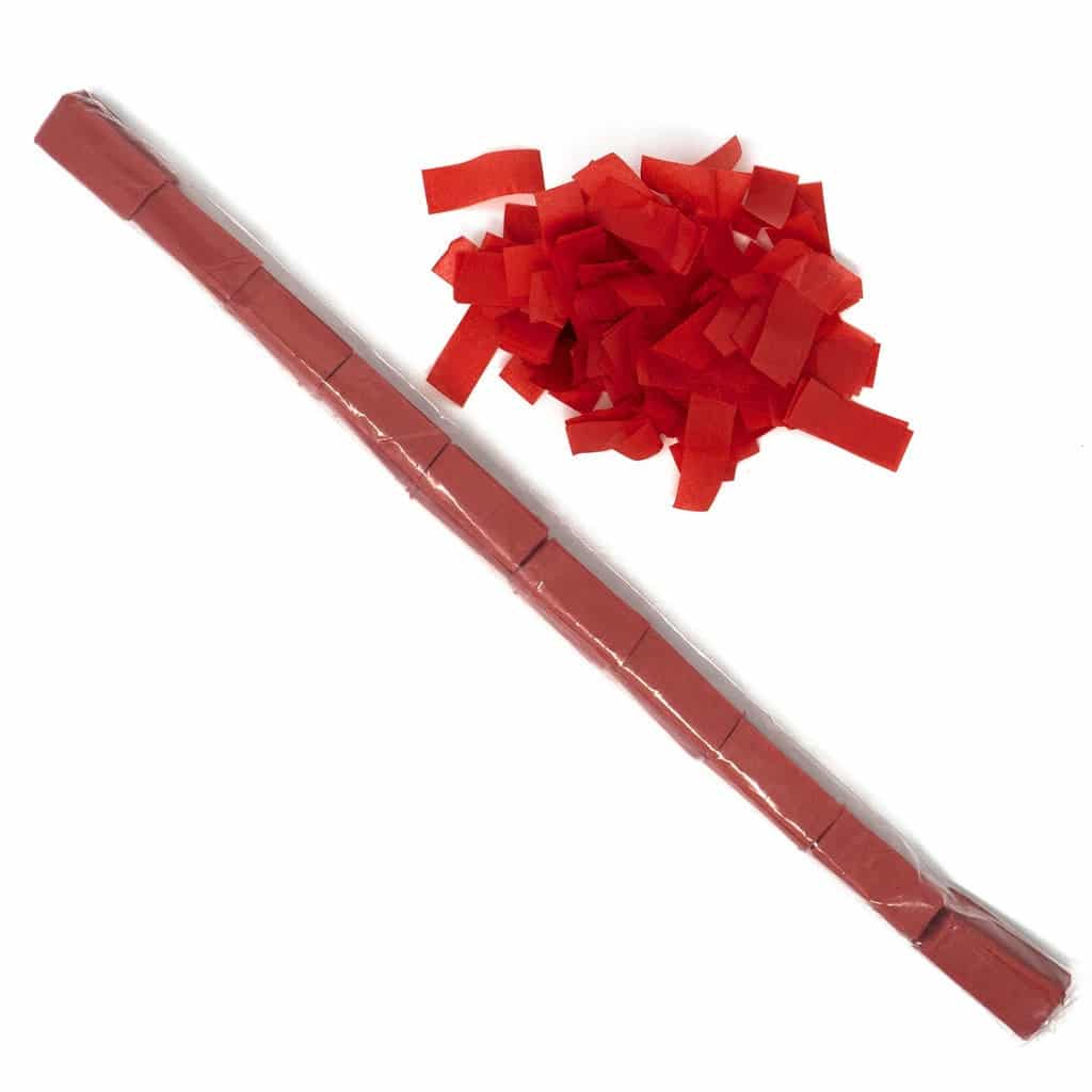 Red Tissue Confetti – Speed Load Cannon Sleeve (1/4lb) | Rental