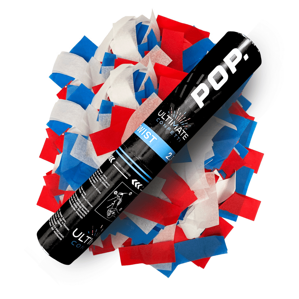 Red, White, Blue Tissue – Handheld Confetti POP Cannon | Rental