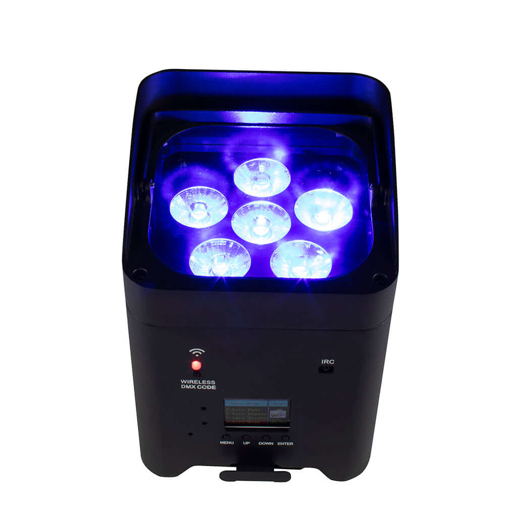 SHEHDS Wireless Battery LED Uplight Par Light 6x18W 6in1 RGBAW+UV With Remote Control | Rental