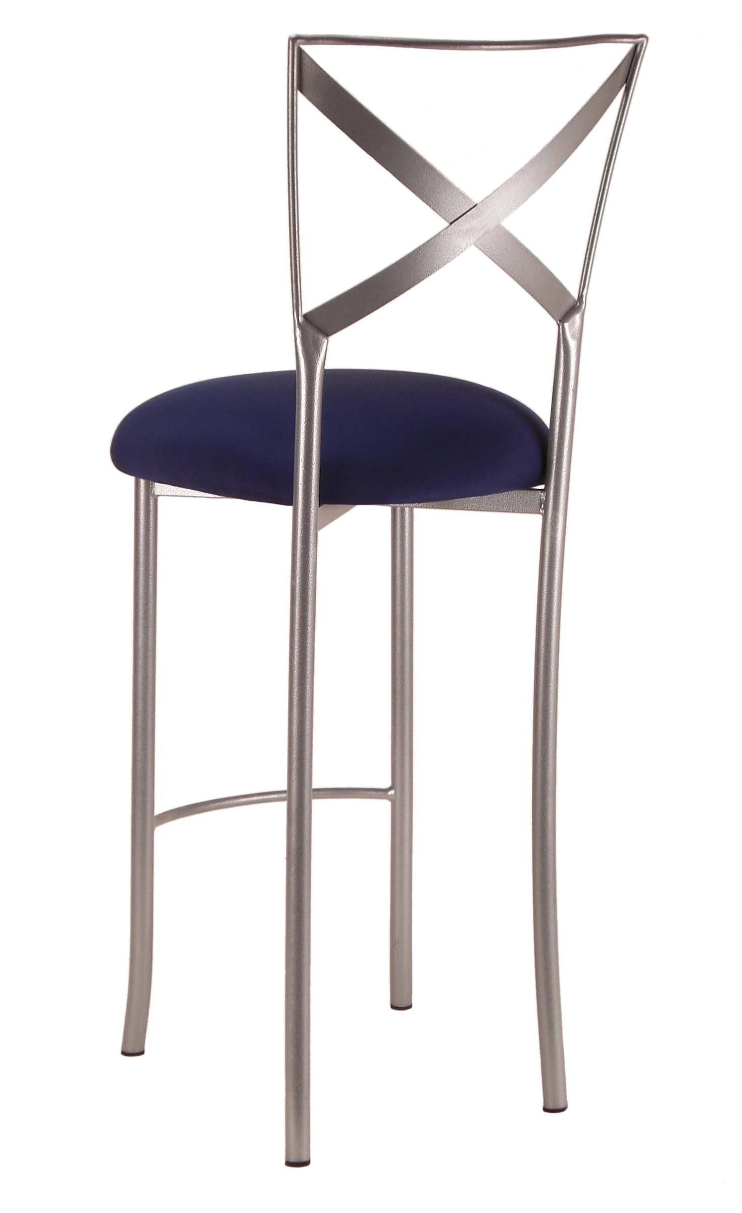 Simply X Barstool with Navy Stretch Knit Cushion – Chameleon Chair Collection | Rental