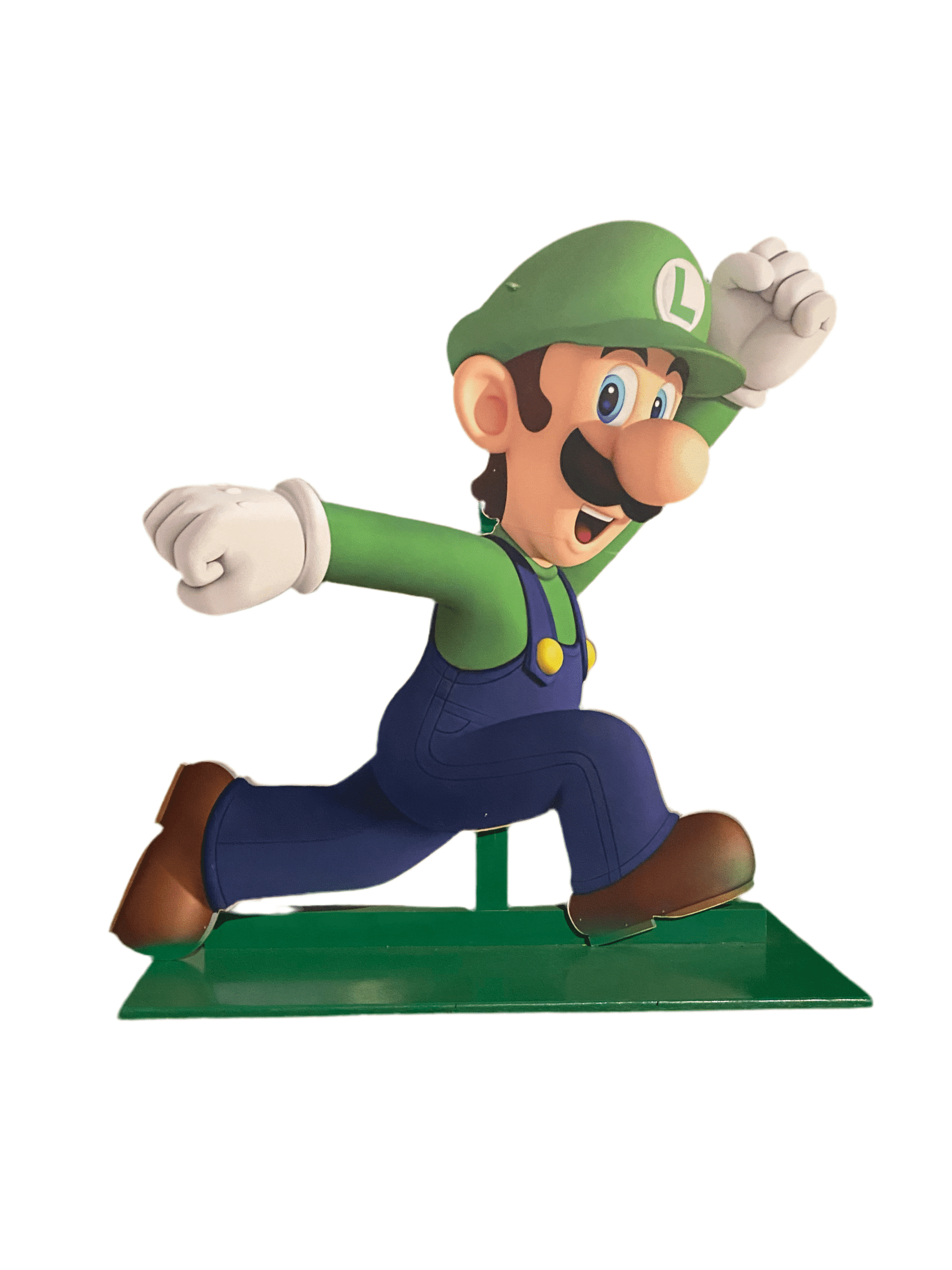 Jumping Luigi Wood Cut Out Standee | Rental Jumping Luigi Wood Cut Out Standee | Rental