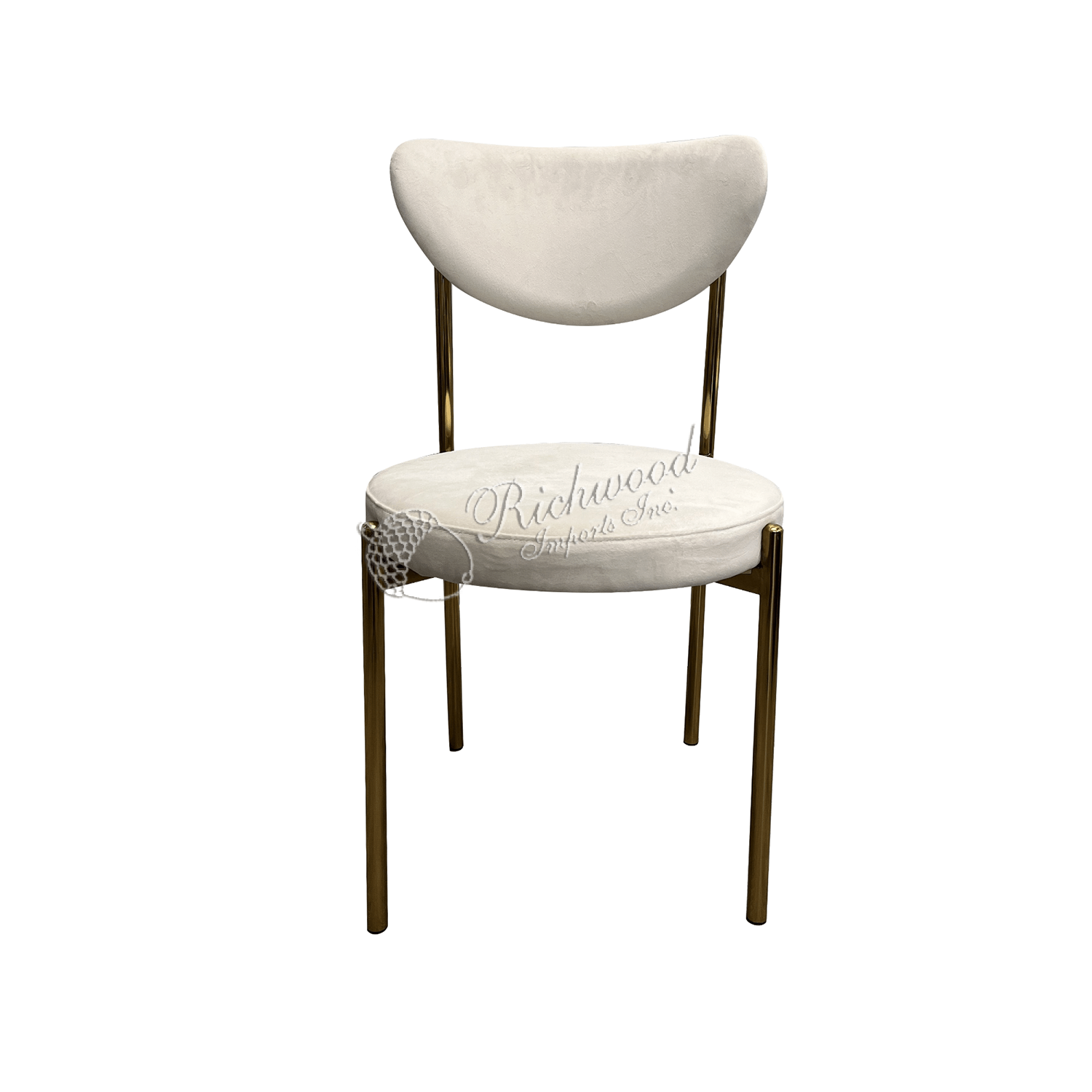 IRIS CHAIR – Stackable w/Gold Frame & Ivory Velvet | Rental