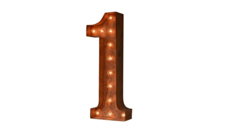 Vintage Marquee Number | 1 | 36" | Rental