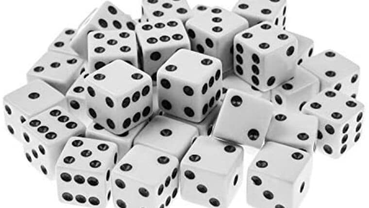 Part  – 16mm White Rounded Brybelly Casino Dice | Rental
