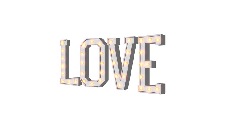 4' Wood Marquee Number - White - LOVE | Rental