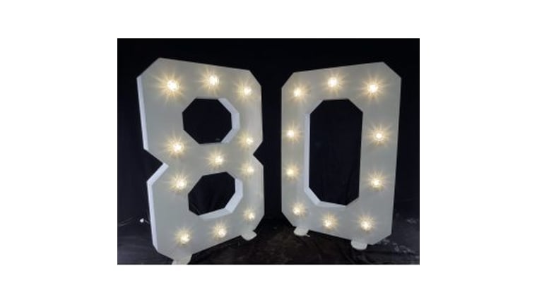 4' Wood Marquee Number - White - 80 | Rental