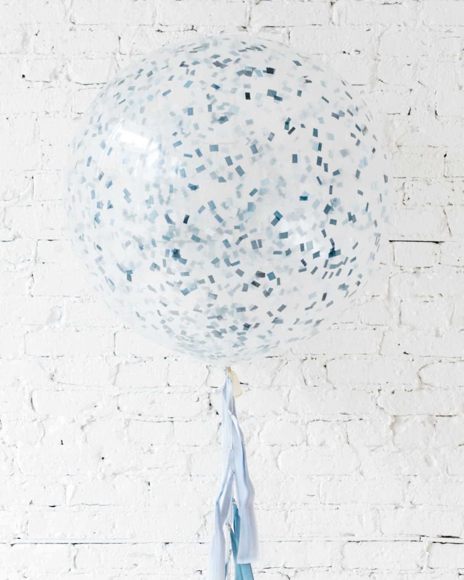 GIFT-Mixed Blues Confetti Giant Balloon and Ombre Blue Tassel | Rental GIFT-Mixed Blues Confetti Giant Balloon and Ombre Blue Tassel | Rental