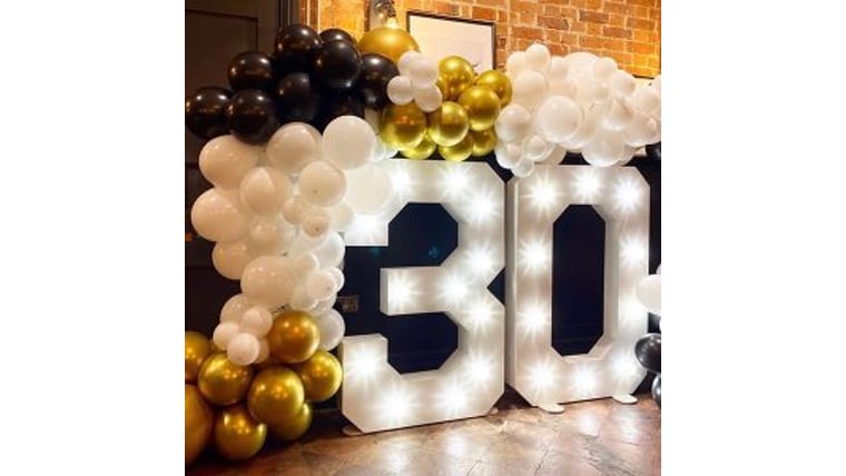 4' Wood Marquee Number - White - 30 | Rental