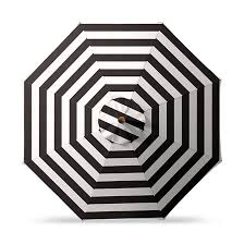 9′ Market Umbrella Kit – Black & White Stripe | Rental