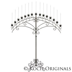 15-Light Fan Floor Candelabra – Onyx Bronze | Rental