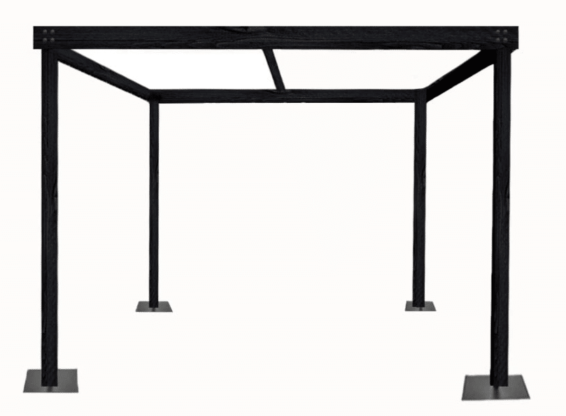 Cabana – 12 x 12’w x 8’h Black Wood Cabana | Rental
