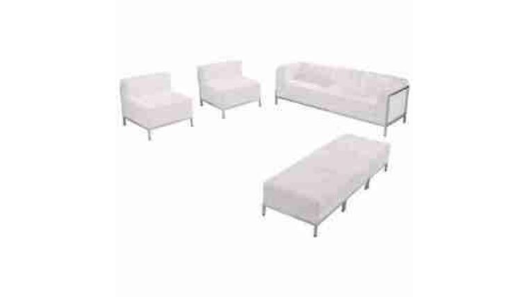 Package – Imagination White Sofa, Chair & Ottoman Set | Rental Package – Imagination White Sofa, Chair & Ottoman Set | Rental