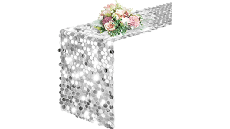 Glitz Sequin Table Runner - White | Rental