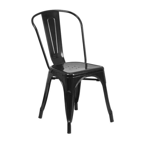 Indoor / Outdoor Stacking Chair – Black | Rental