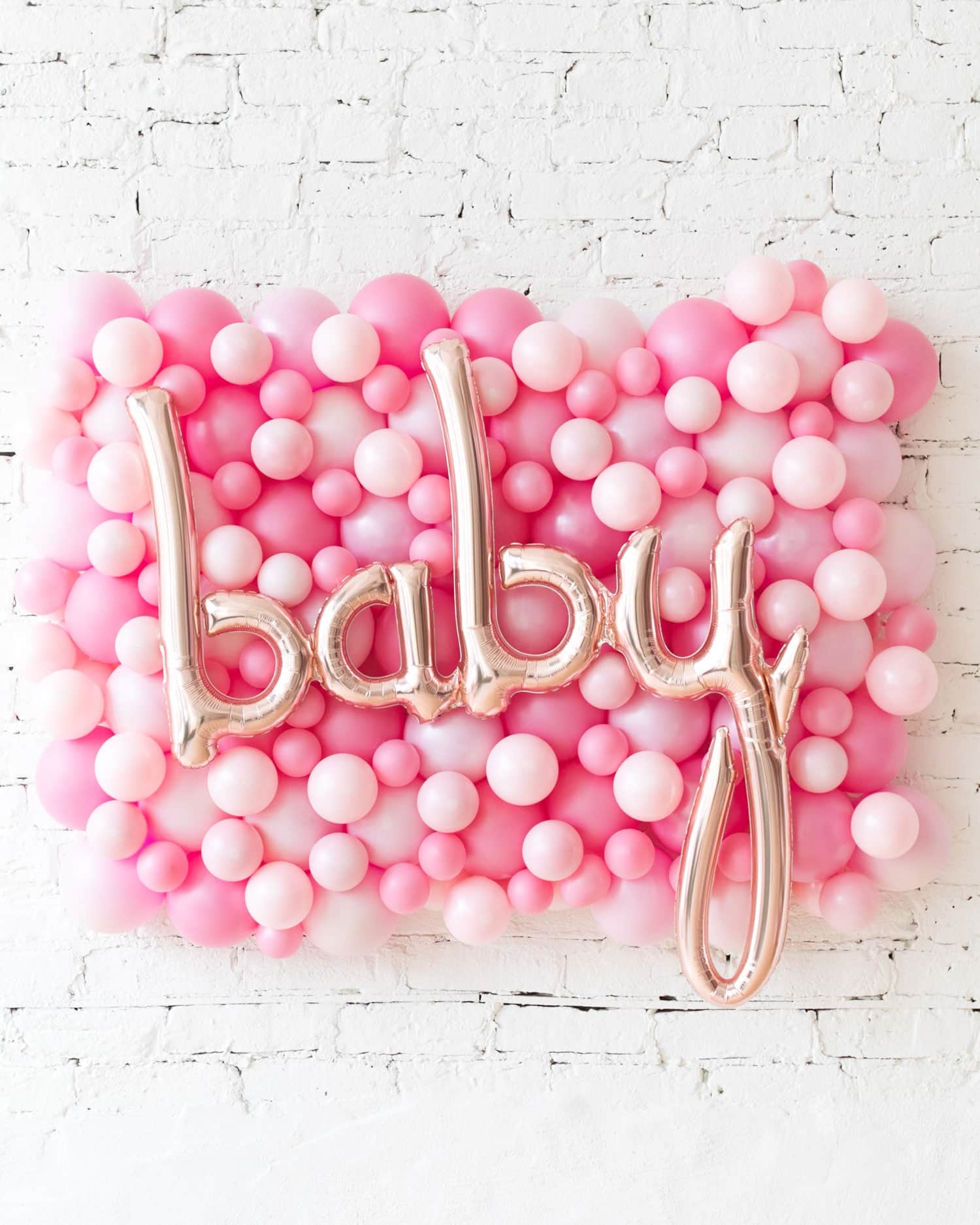 Shades of Pink Palette Baby Script Balloon Backdrop Board – small | Rental