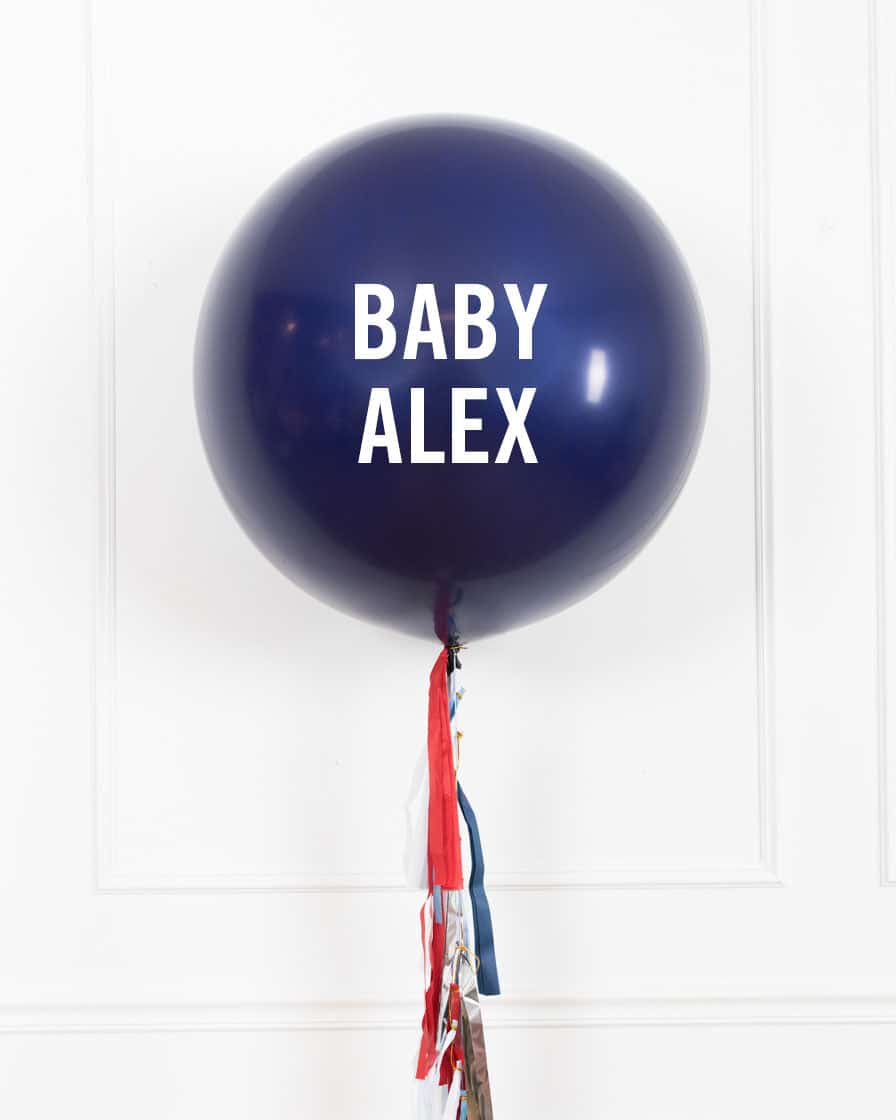 Baseball – Personalized BABY NAME Giant Balloon with Tassel | Rental Baseball – Personalized BABY NAME Giant Balloon with Tassel | Rental