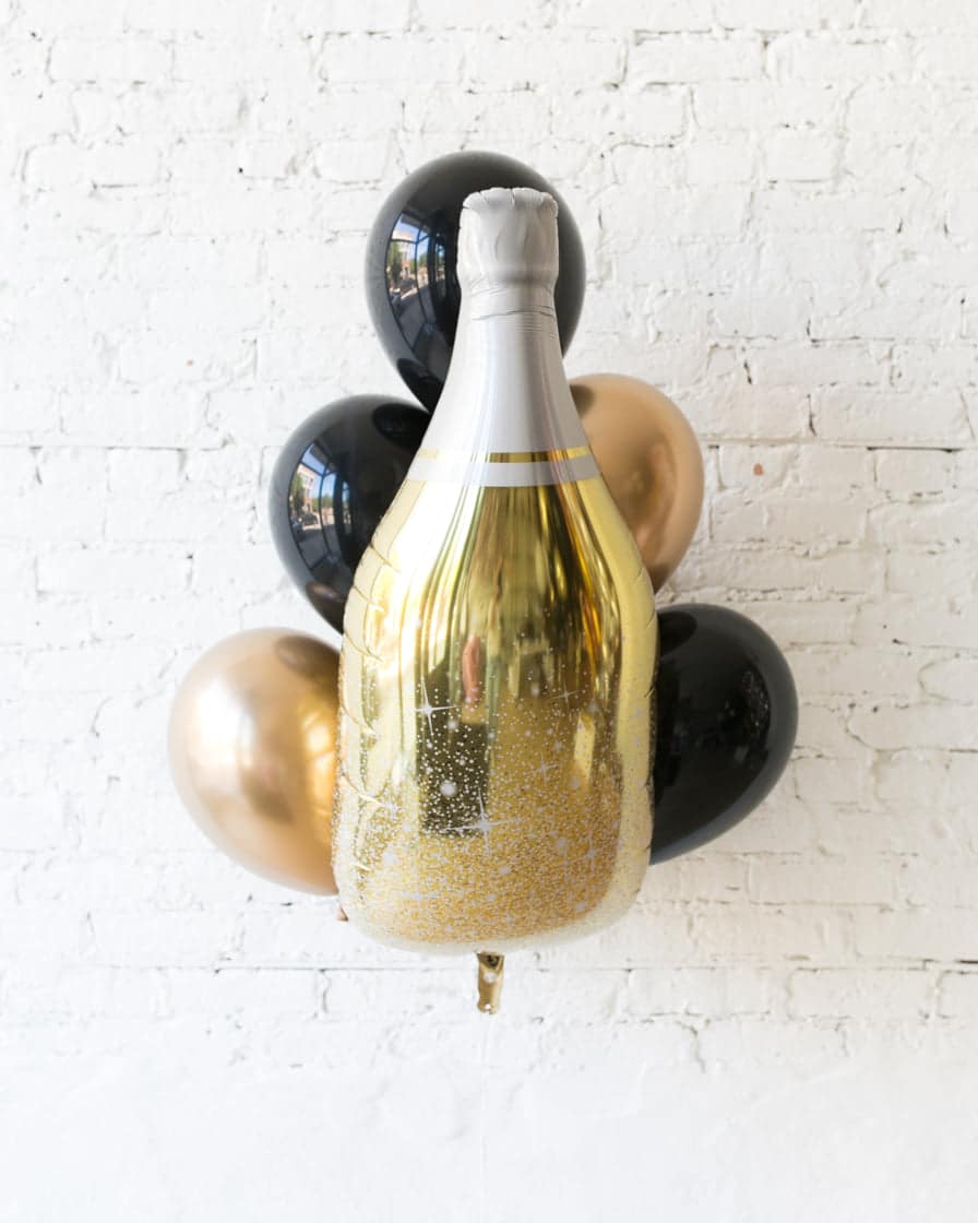 Couture – Champagne Foil and 11in Balloons – bouquet of 7 | Rental Couture – Champagne Foil and 11in Balloons – bouquet of 7 | Rental