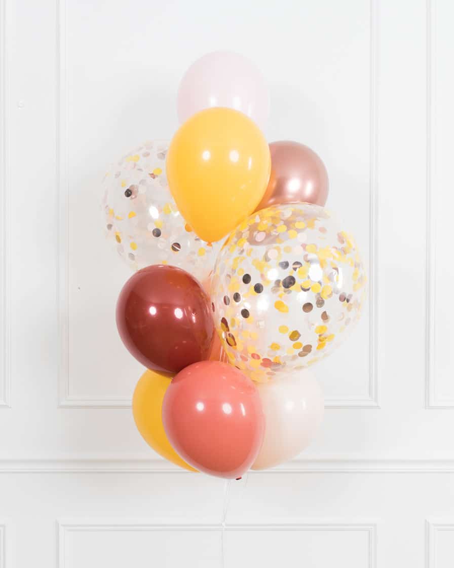 Boho Rainbow Party – Confetti and 11in Balloons – bouquet of 10 | Rental Boho Rainbow Party – Confetti and 11in Balloons – bouquet of 10 | Rental