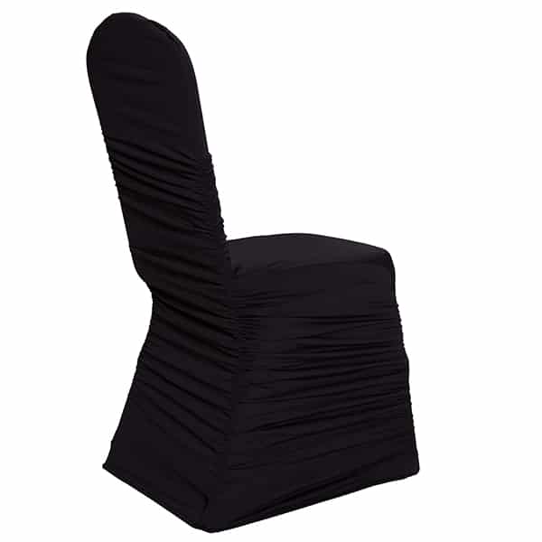 210 GSM Better Quality/Best Value Ruched Chair Cover By Eastern Mills – Spandex/Lycra – Black | Rental