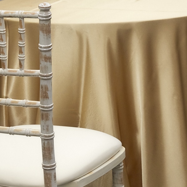 CHAMPAGNE – Deco Satin Tablecloth by Eastern Mills – Size Options | Rental CHAMPAGNE – Deco Satin Tablecloth by Eastern Mills – Size Options | Rental