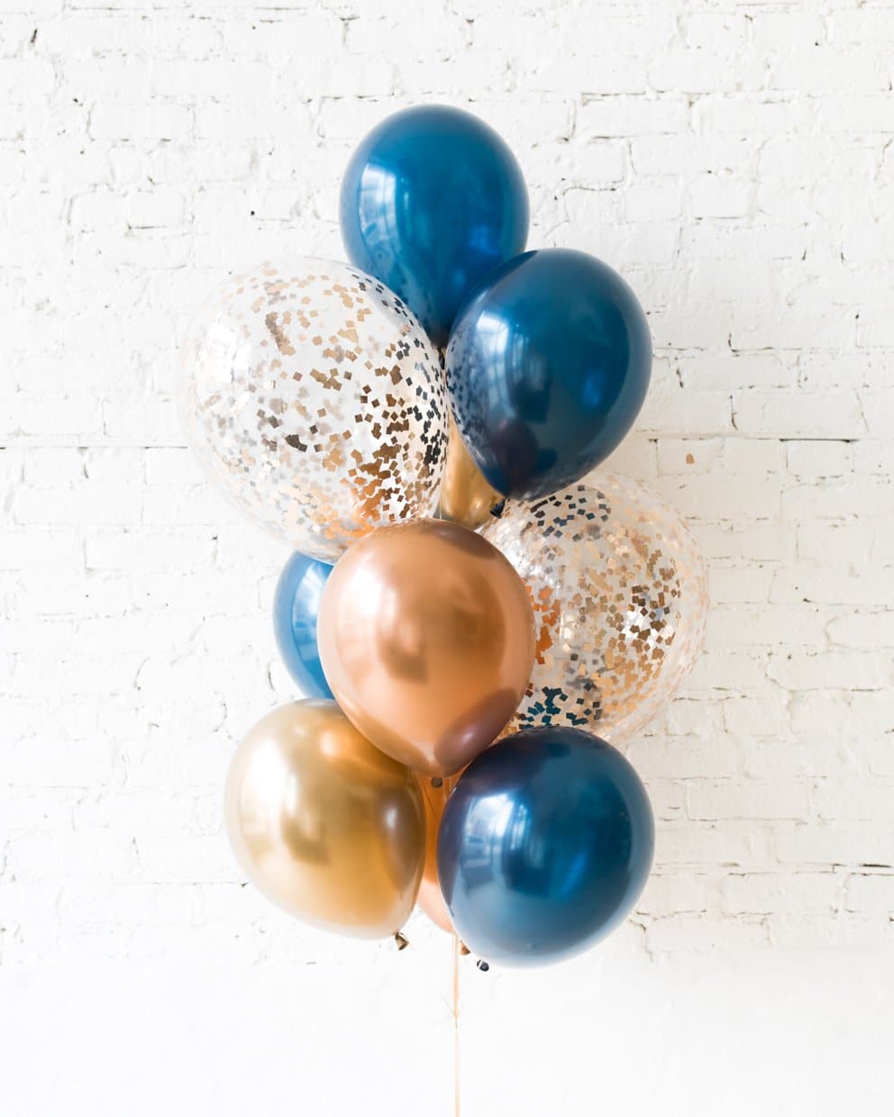 Midnight Copper – Confetti and 11in Balloons – bouquet of 10 | Rental Midnight Copper – Confetti and 11in Balloons – bouquet of 10 | Rental