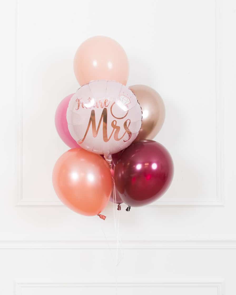 Bridal Office Party – Mrs. Foil and 11in Bouquet of 7 | Rental