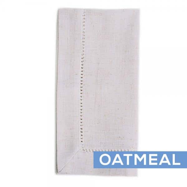 Classico Hemstitch – 20″ x 20″ – 12 PACK – Oatmeal | Rental