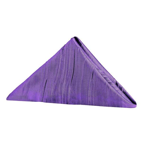 Accordion Crushed Taffeta Napkin – 20″x20″ – Purple | Rental Accordion Crushed Taffeta Napkin – 20″x20″ – Purple | Rental